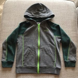 Boys Champion Hooded Zip Jacket Gray/Green
